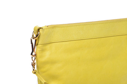 Balenciaga Agneau Giant 21 Rose Gold Hardware Flat Handle Clutch Jaune Fluo 11 of 12