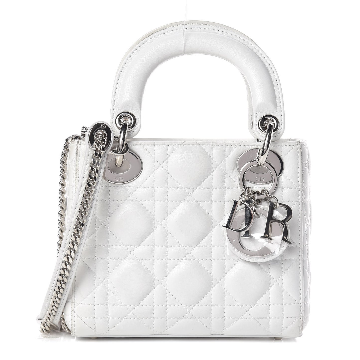 Lambskin Cannage Mini Lady Dior White