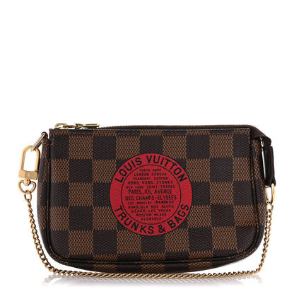 Louis Vuitton Damier Ebene Complice Trunks and Bags Mini Pochette Accessories Red 1 of 8