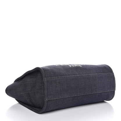 Chanel Denim Small Deauville Tote Dark Blue 4 of 7
