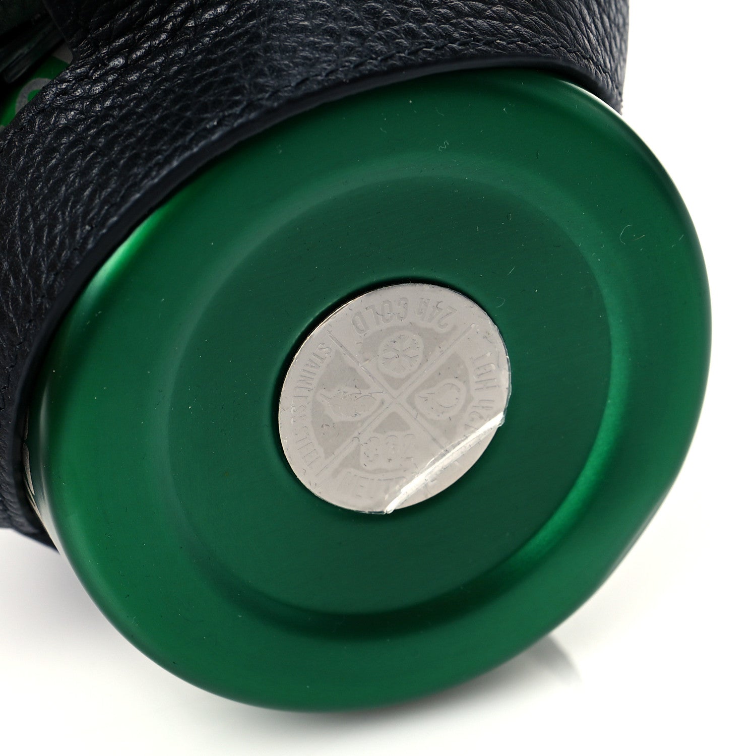 Christian Dior X SHAWN STUSSY Stainless Steel Grained Calfskin Aqua Bottle With Strap Multicolor Green Black 6 of 7