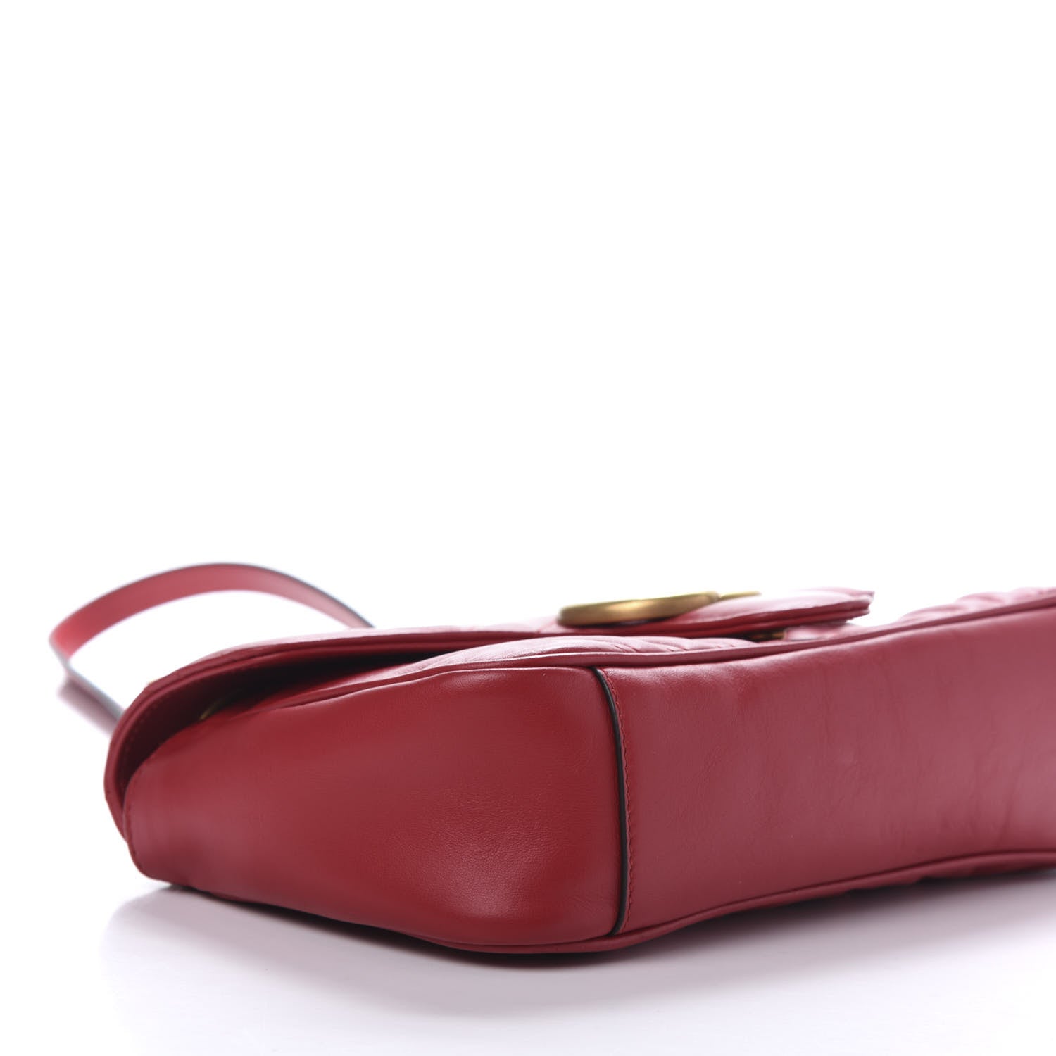 Gucci Calfskin Matelasse Small GG Marmont Shoulder Bag Hibiscus Red 6 of 12