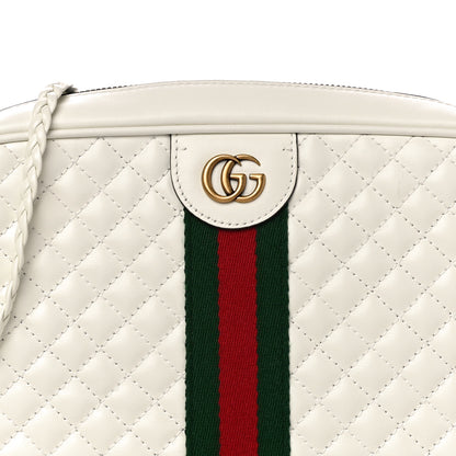 Gucci Calfskin Web Trapuntata Small Shoulder Bag Off White 9 of 12
