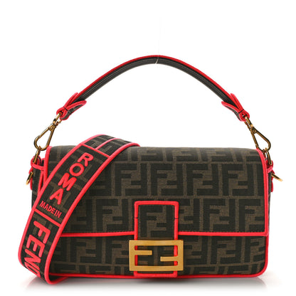 Fendi Fabric Jacquard FF 1974 Baguette Tobacco Moro Fuxia Fluo 1 of 11