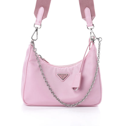 Prada Nylon Re-Edition 2005 Shoulder Bag Rosa 7 of 9