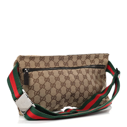 Gucci GG Monogram Web Double Pocket Belt Bag Dark Brown 2 of 9