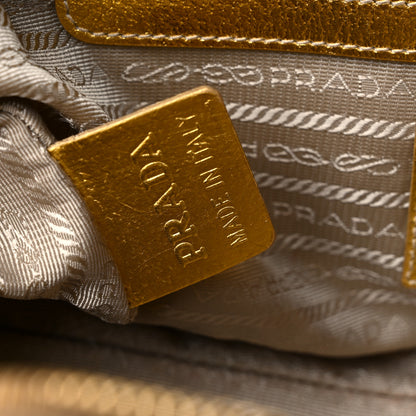 Prada Paglia Cinghiale Frame Tote Naturale Oro 7 of 13