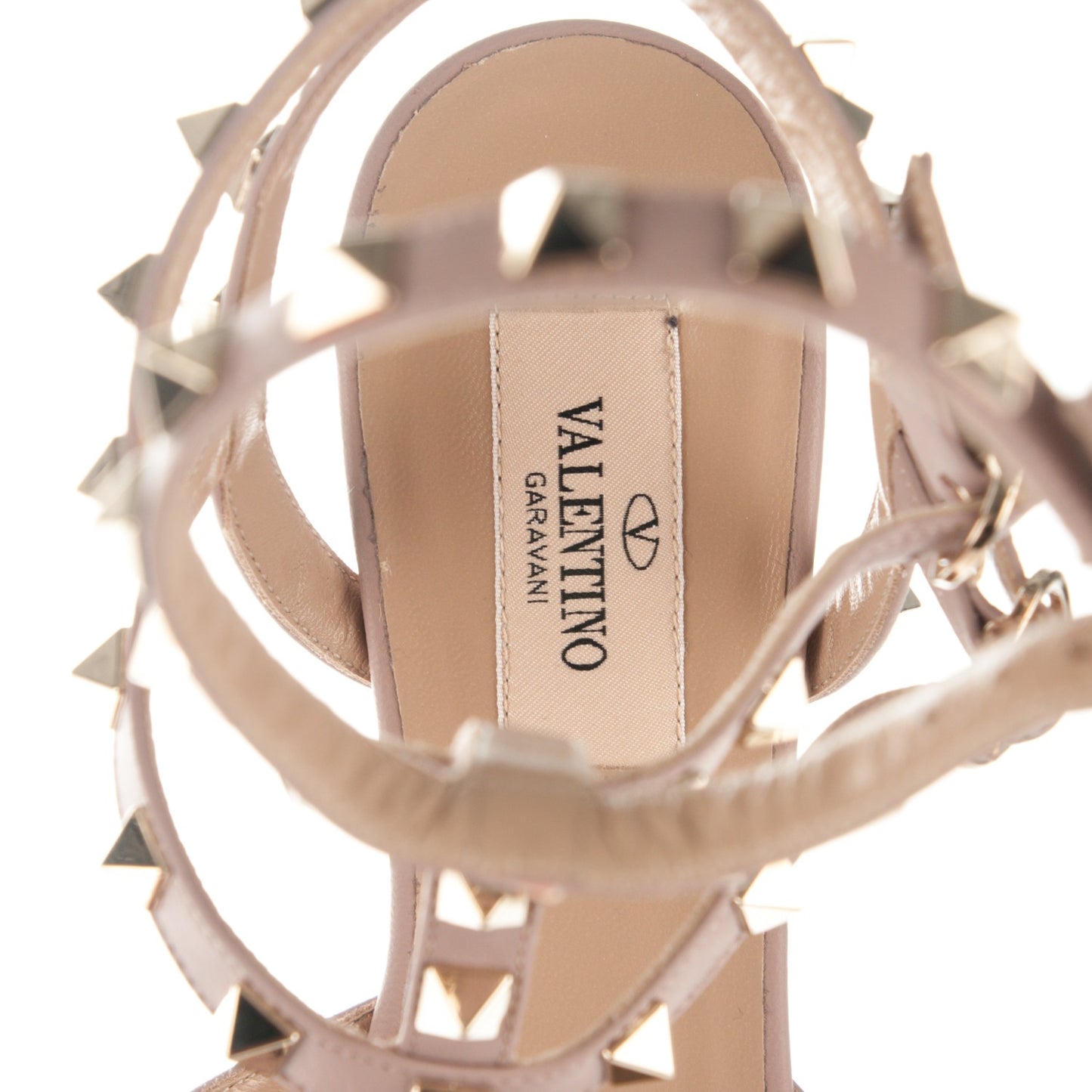 Nappa Rockstud Ankle Strap 65mm Pumps 36 Deep Coral Poudre