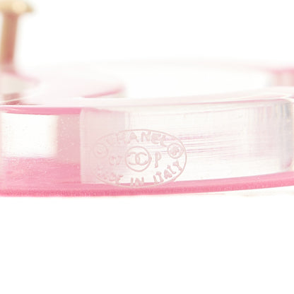 Chanel Lucite CC Drop Earrings Pink 4 of 5