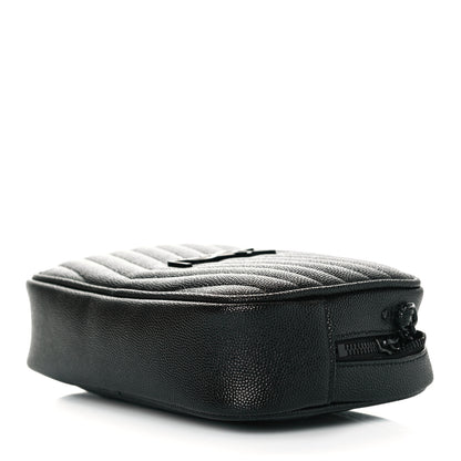 Saint Laurent Grain De Poudre Matelasse Monogram Mini Lou Camera Bag Black 5 of 8