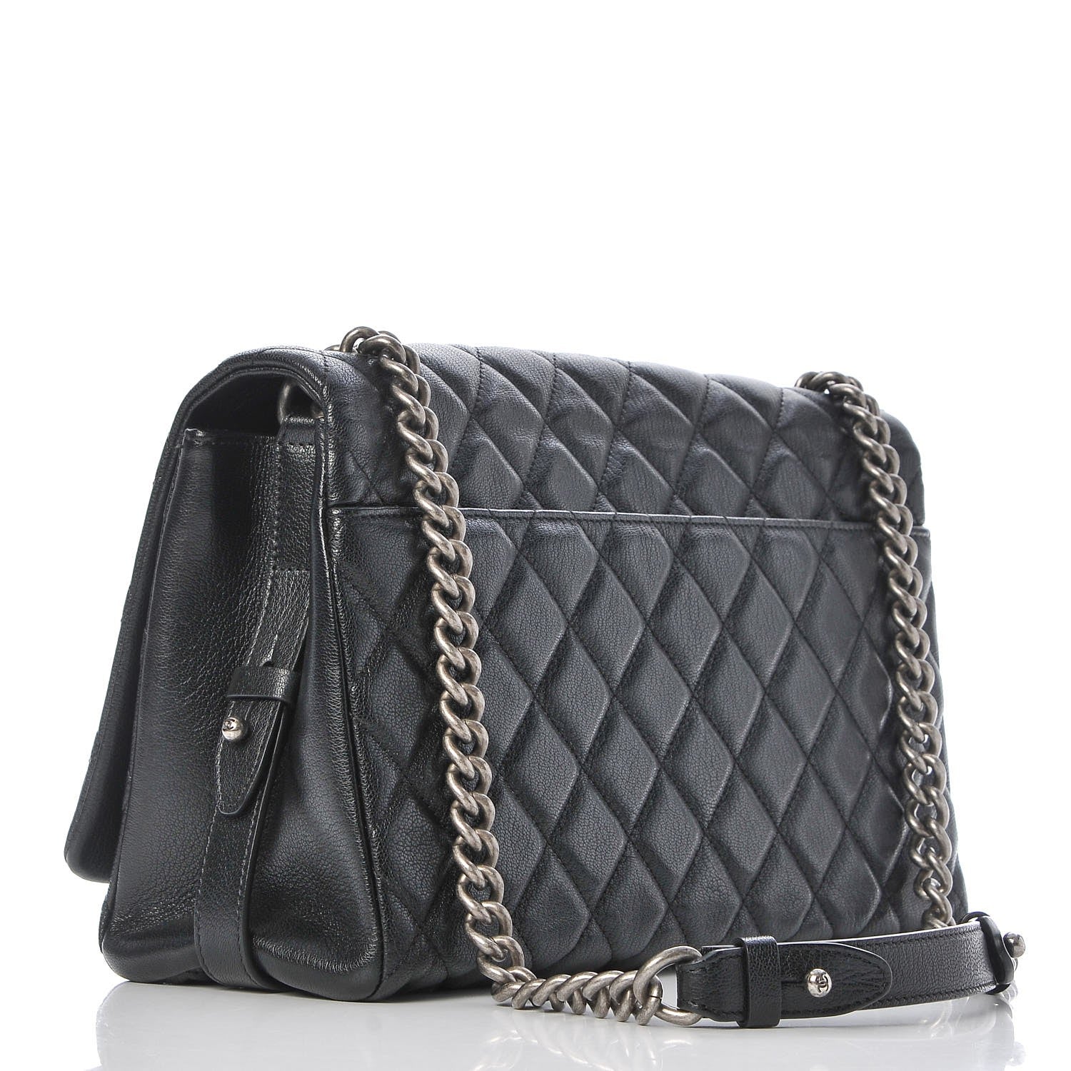 Chanel Goatskin Quilted Large City Rock Flap Black 3 of 8