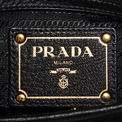 Prada Vitello Daino Tessuto Nylon Tote Nero Black 8 of 10