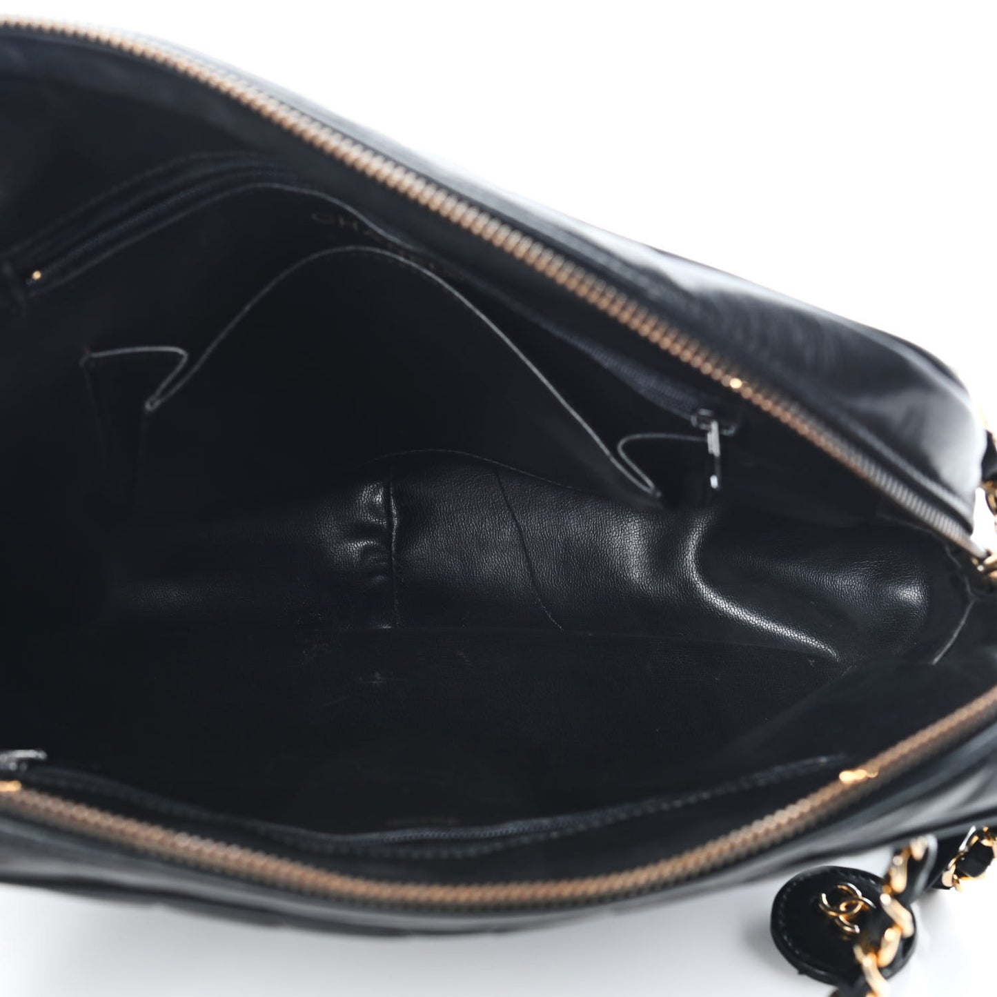 Lambskin Surpique Chevron Small Tote Black
