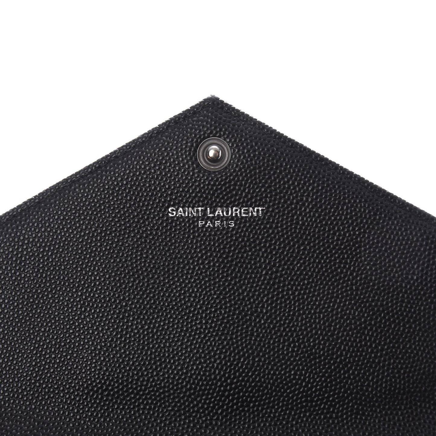 Grain De Poudre Matelasse Chevron Monogram Envelope Chain Wallet Black