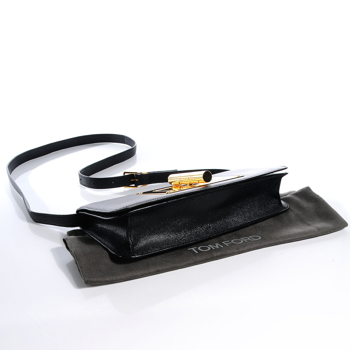 Calfskin Natalia East-West Shoulder Bag Black