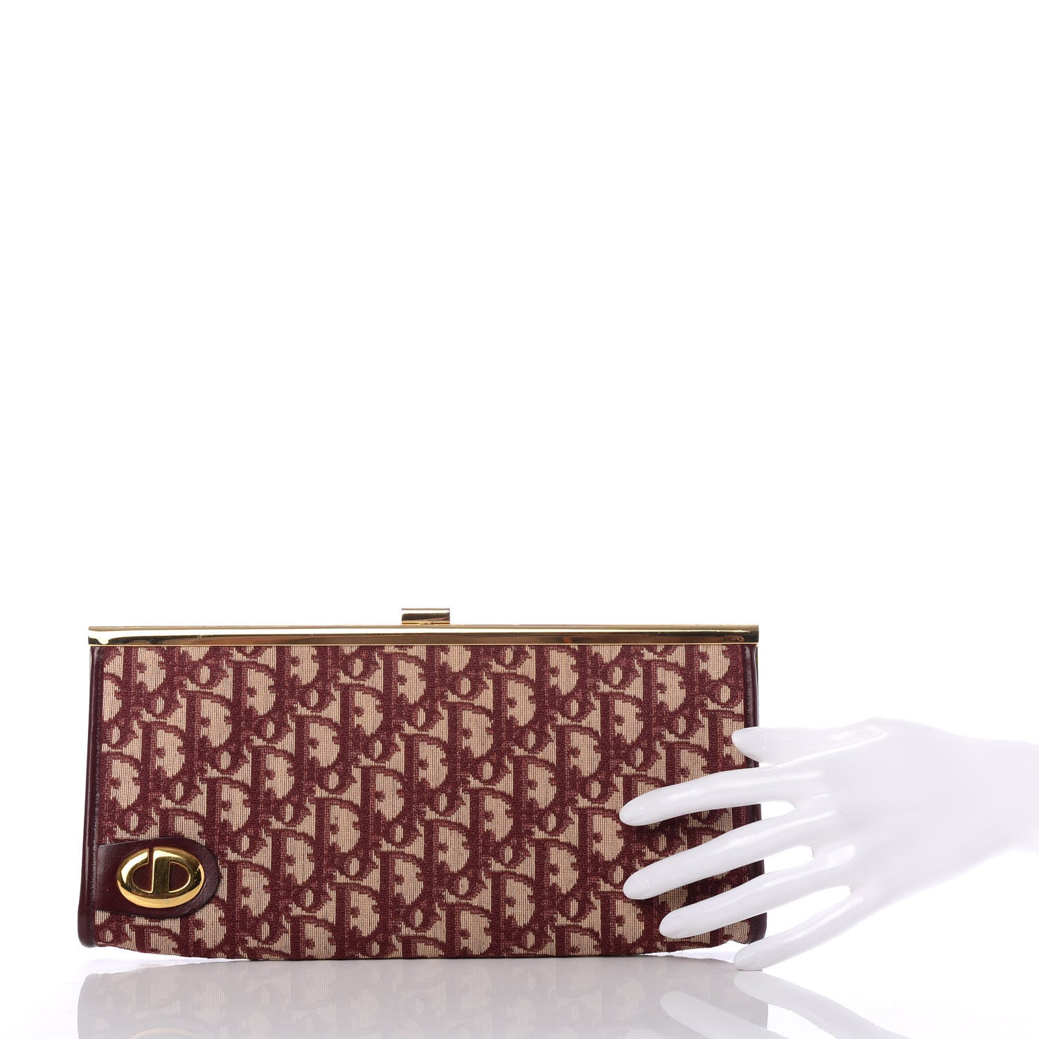 Christian Dior Monogram Clutch Burgundy 2 of 6