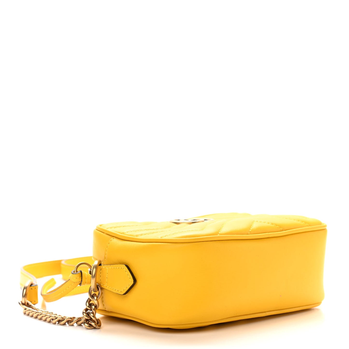 Calfskin Matelasse Mini GG Marmont Chain Shoulder Bag Stone Topaz