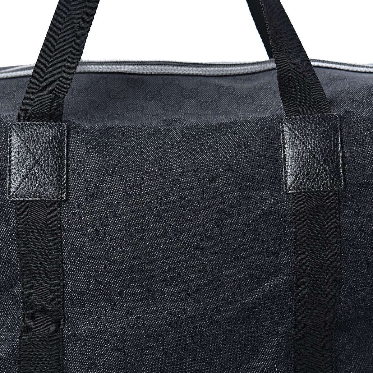 Gucci Denim Monogram Large Collapsible Carry On Duffle Black 8 of 13