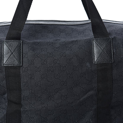 Gucci Denim Monogram Large Collapsible Carry On Duffle Black 8 of 13