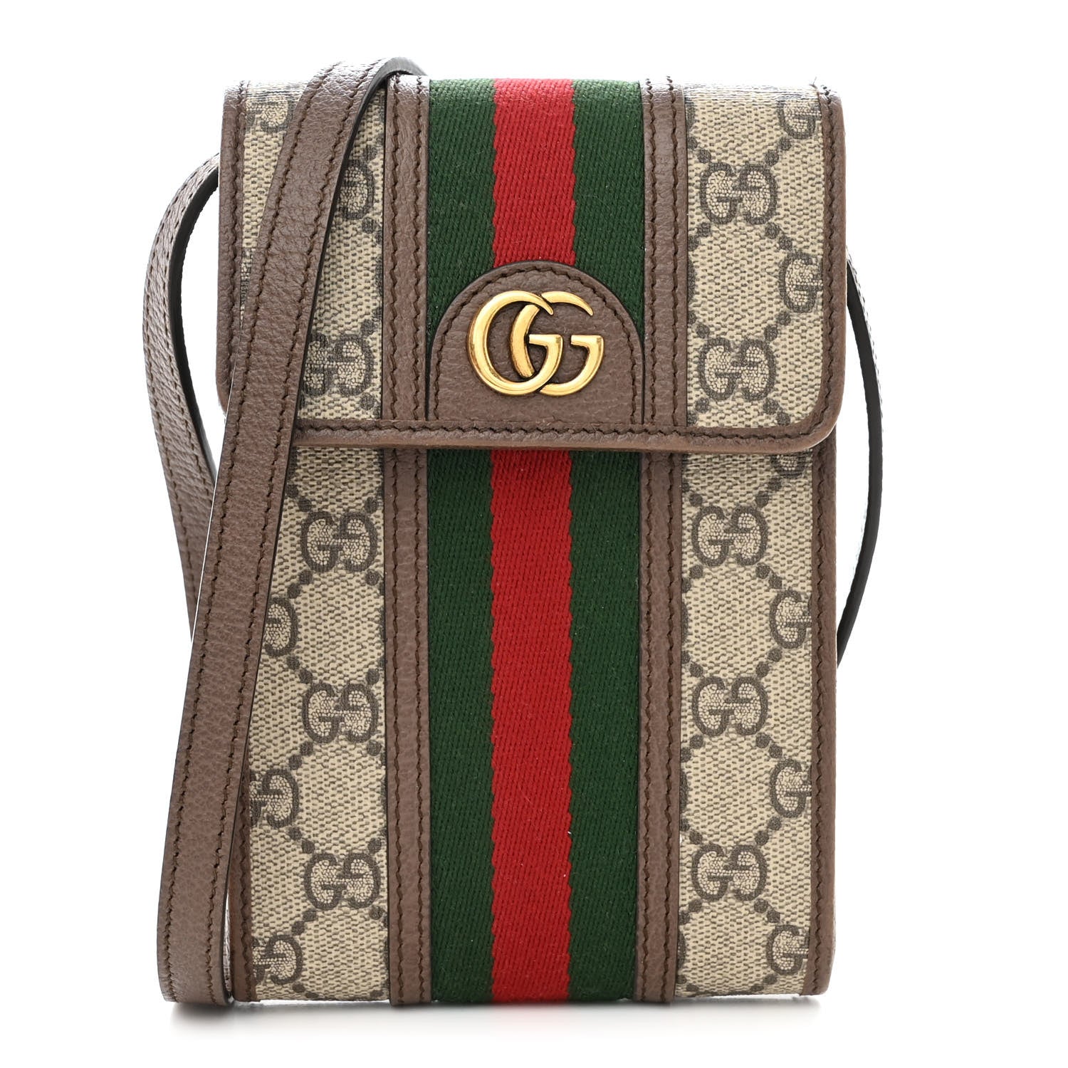 Gucci GG Supreme Monogram Web Mini Ophidia Crossbody Bag Beige New Acero 1 of 12