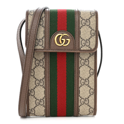 Gucci GG Supreme Monogram Web Mini Ophidia Crossbody Bag Beige New Acero 1 of 12