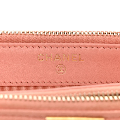 Chanel Caviar Quilted Small Boy Clutch With Chain Light Pink 6 of 14