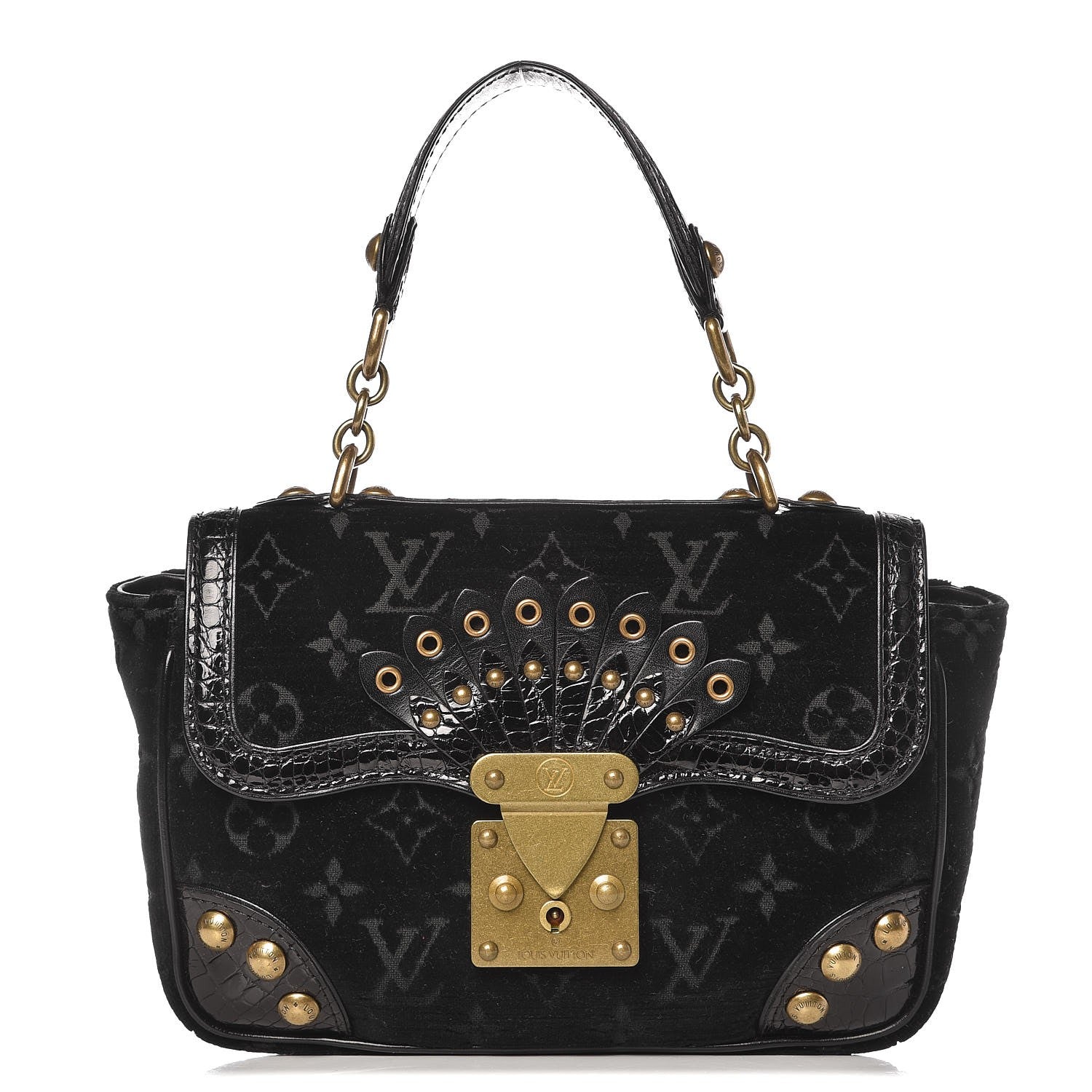 Louis Vuitton Monogram Velours Alligator Irvine Black 1 of 6