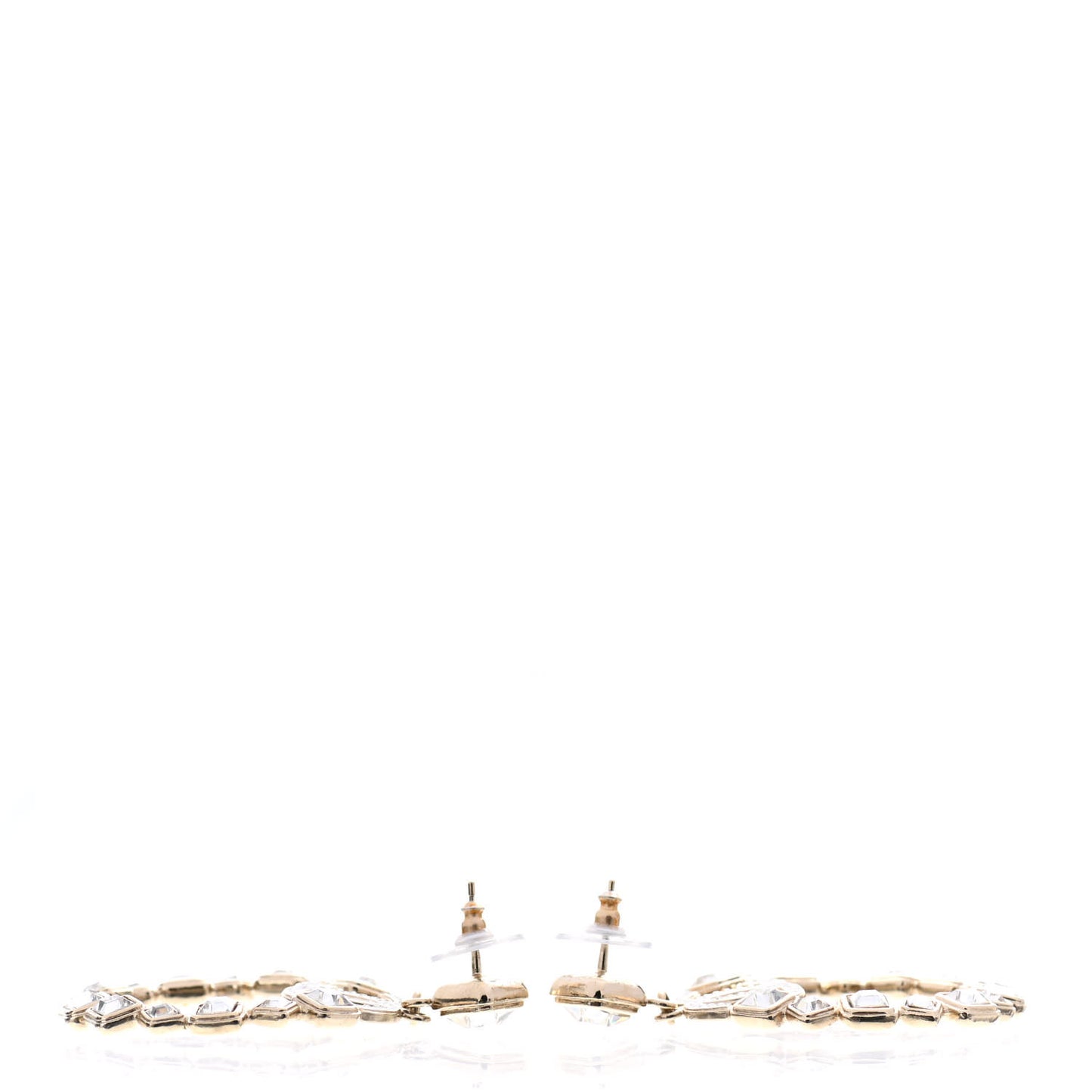 Pearl Crystal Nefertiti CC Drop Earrings Gold
