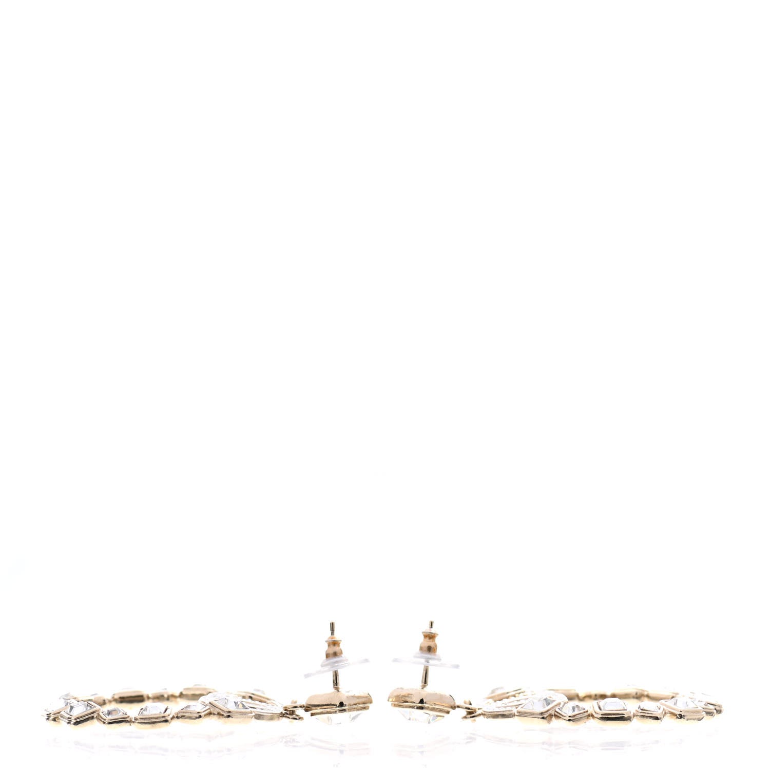 Chanel Pearl Crystal Nefertiti CC Drop Earrings Gold 3 of 4