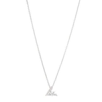 Louis Vuitton 18K White Gold Diamond Small LV Volt One Pendant Necklace 1 of 6