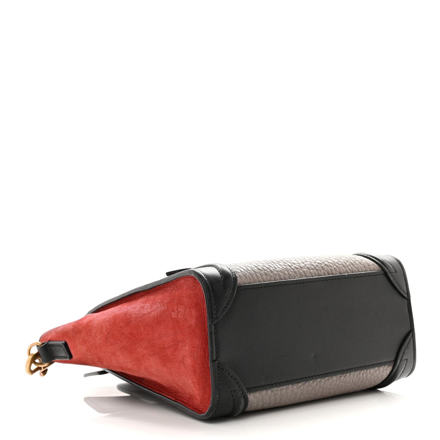 Celine Bullhide Calfskin Nubuck Nano Tri-Color Luggage Ruby 4 of 16