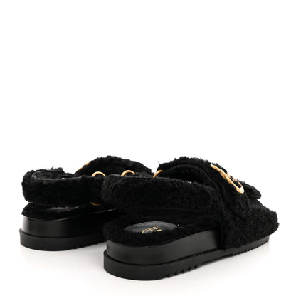 Gucci Merino Wool Interlocking G Dad Sandals 37 Black 4 of 9