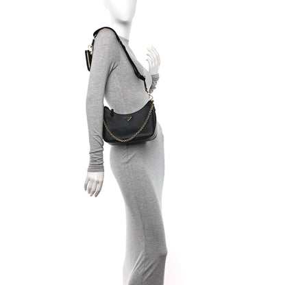 Prada Saffiano Lux Re-Edition 2005 Shoulder Bag Black 2 of 9