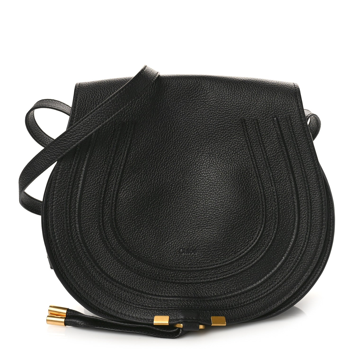 Chloe Calfskin Medium Marcie Round Crossbody Bag Black 1 of 10