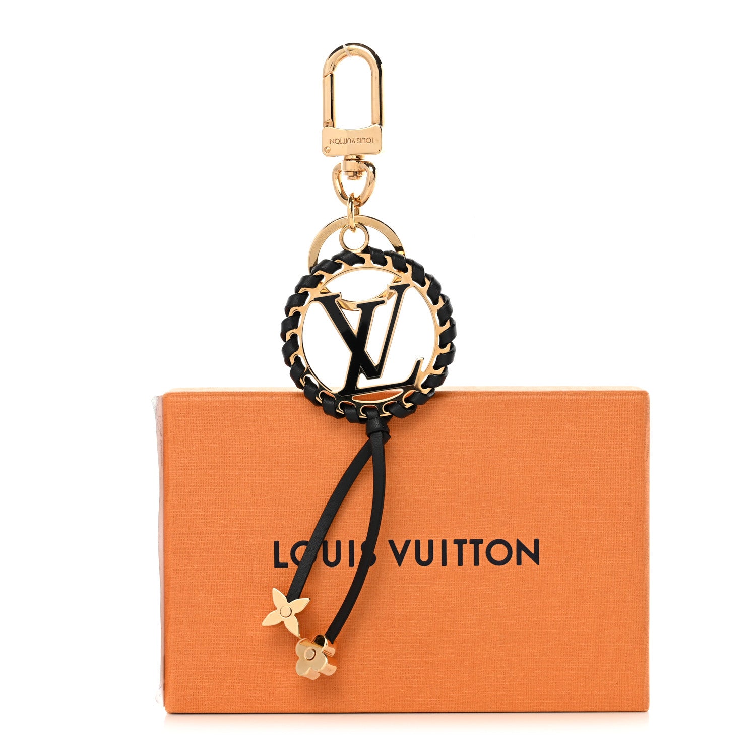 Louis Vuitton Metal Lambskin Enamel Very Bag Charm Key Holder Black 4 of 4