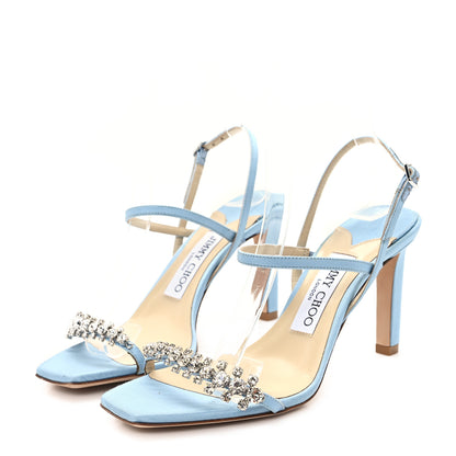 Jimmy Choo Satin Meira 85 Pumps 36 Dove Blue 4 of 8