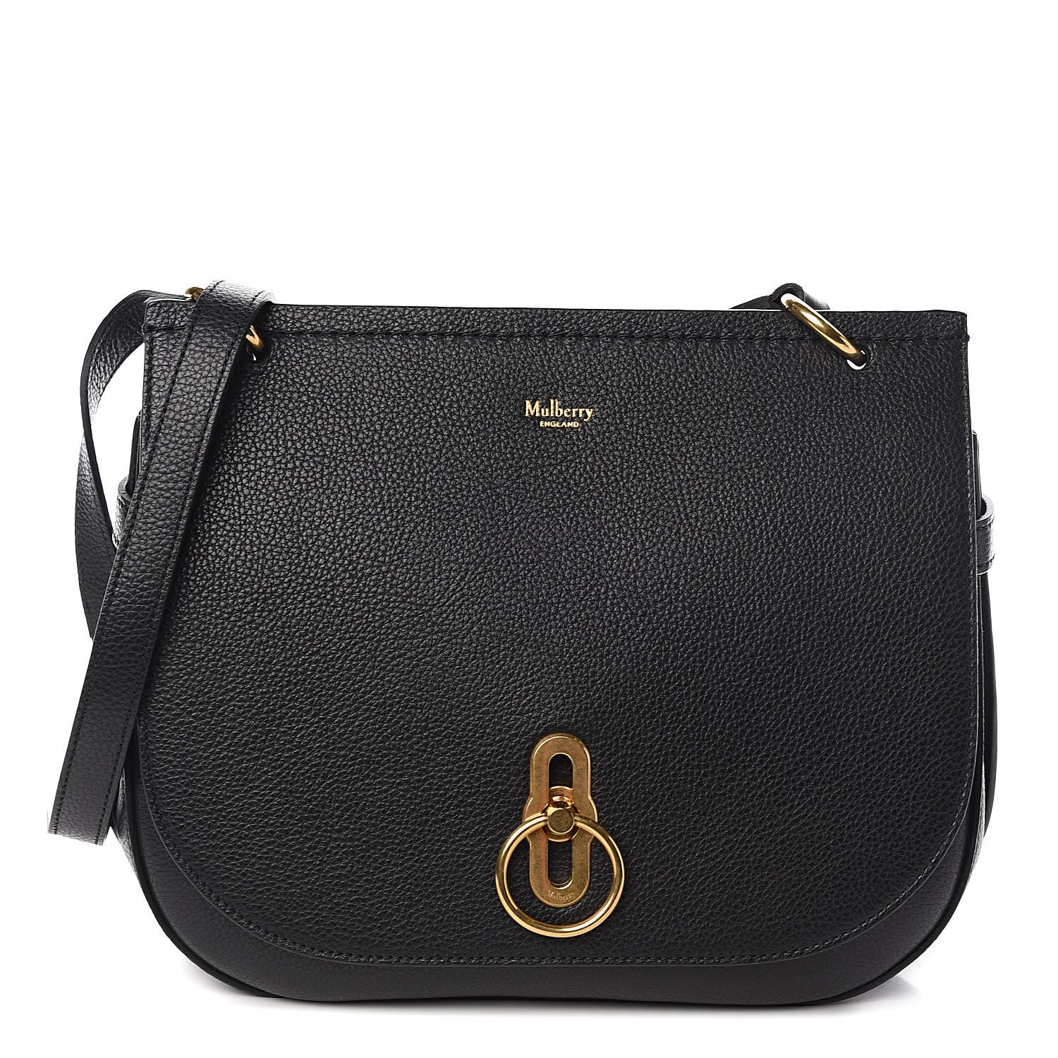 Mulberry Small Classic Grain Calfskin Amberley Satchel Black 1 of 13