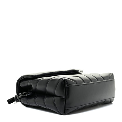 Saint Laurent Calfskin Y Quilted Monogram Toy Loulou Crossbody Bag Black 4 of 18