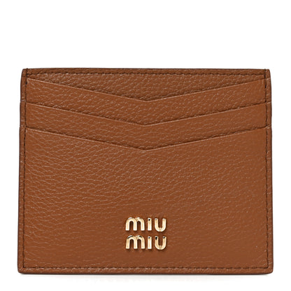 Miu Miu Vitello Daino Card Holder Cognac 1 of 7