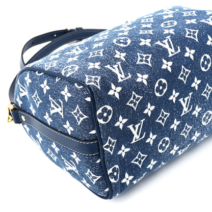 Louis Vuitton Monogram Jacquard Denim Speedy Bandouliere 25 Bleu 10 of 11