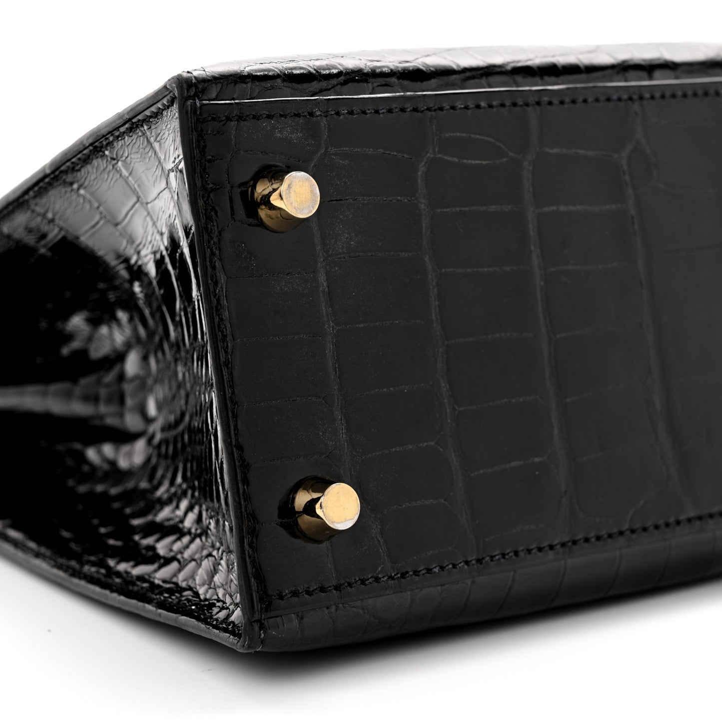 Shiny Alligator Kelly Sellier 25 Black