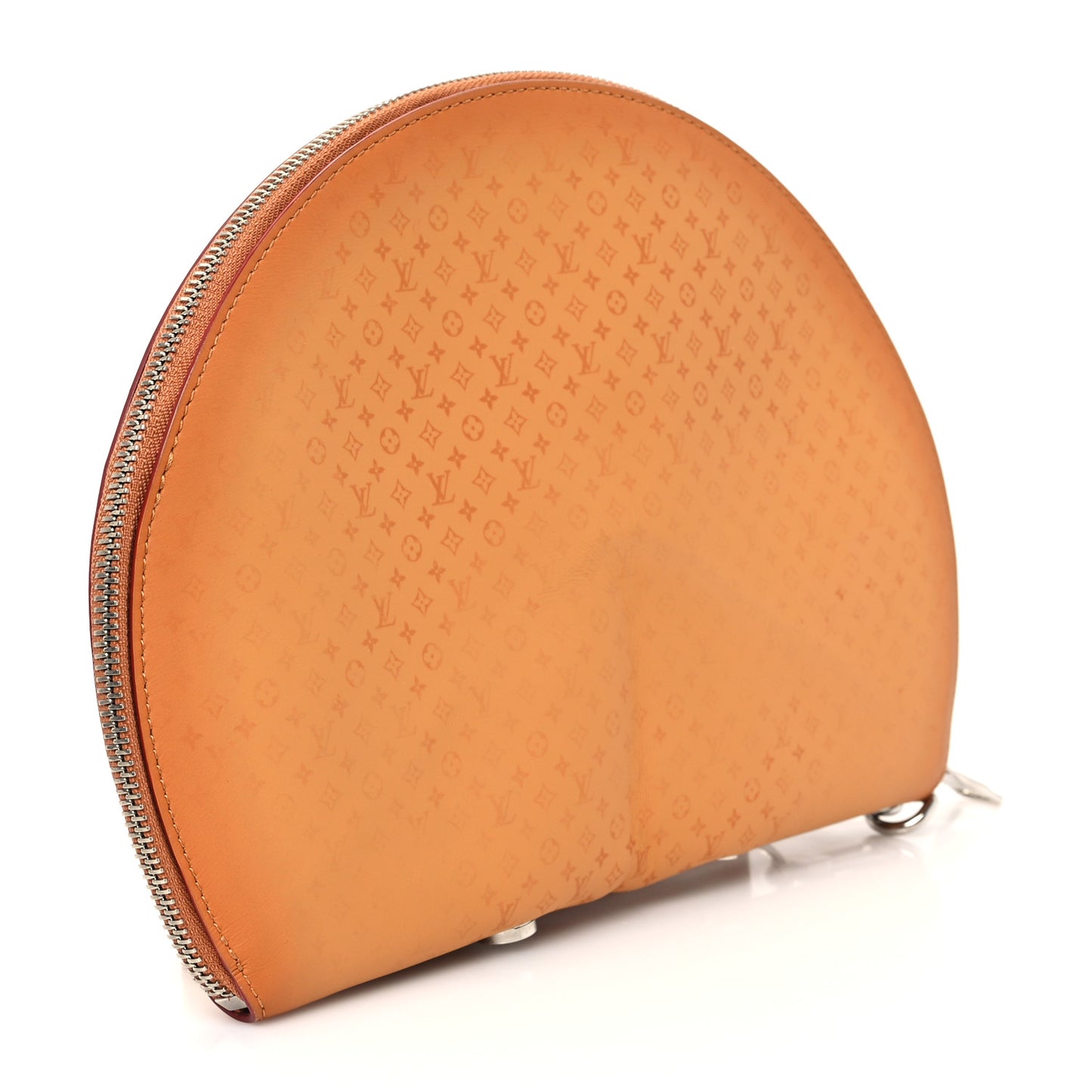 Calfskin Monogram Fortune Cookie Pouch Red