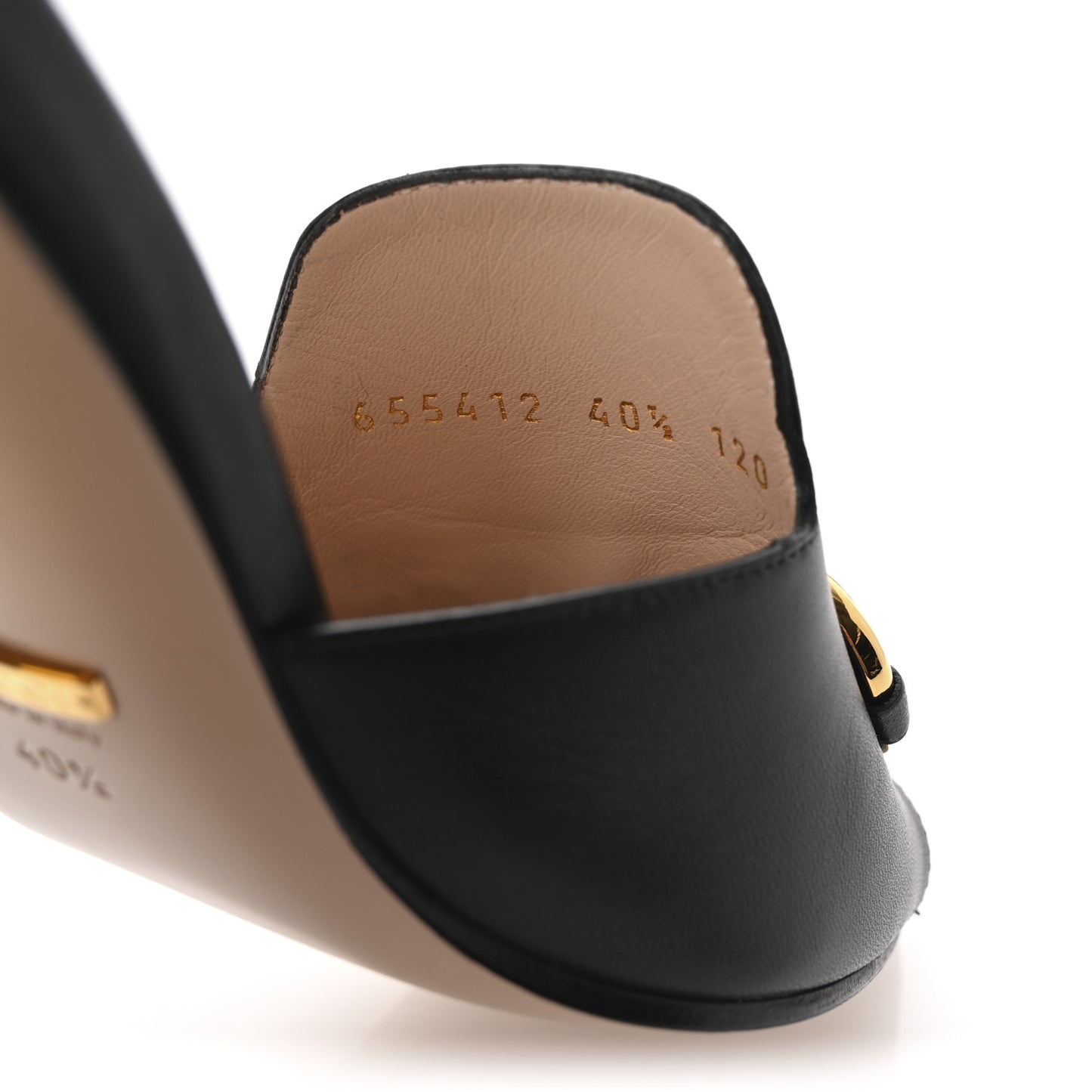 Nappa Horsebit 75mm Slide Sandals 40.5 Black