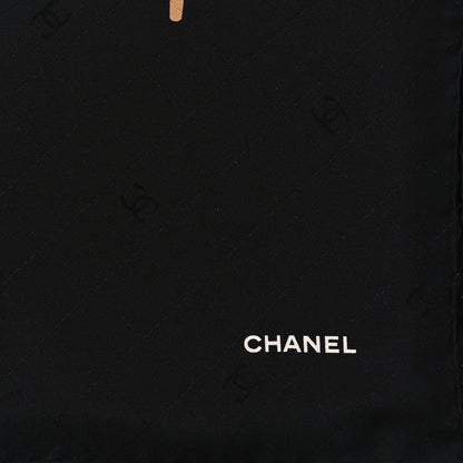 Chanel Silk Apartment Square Scarf Black Multicolor 2 of 3
