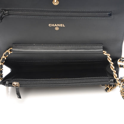 Chanel Aged Calfskin Quilted Lucky Charms Casino 2.55 Reissue Wallet On Chain WOC Black 5 of 10