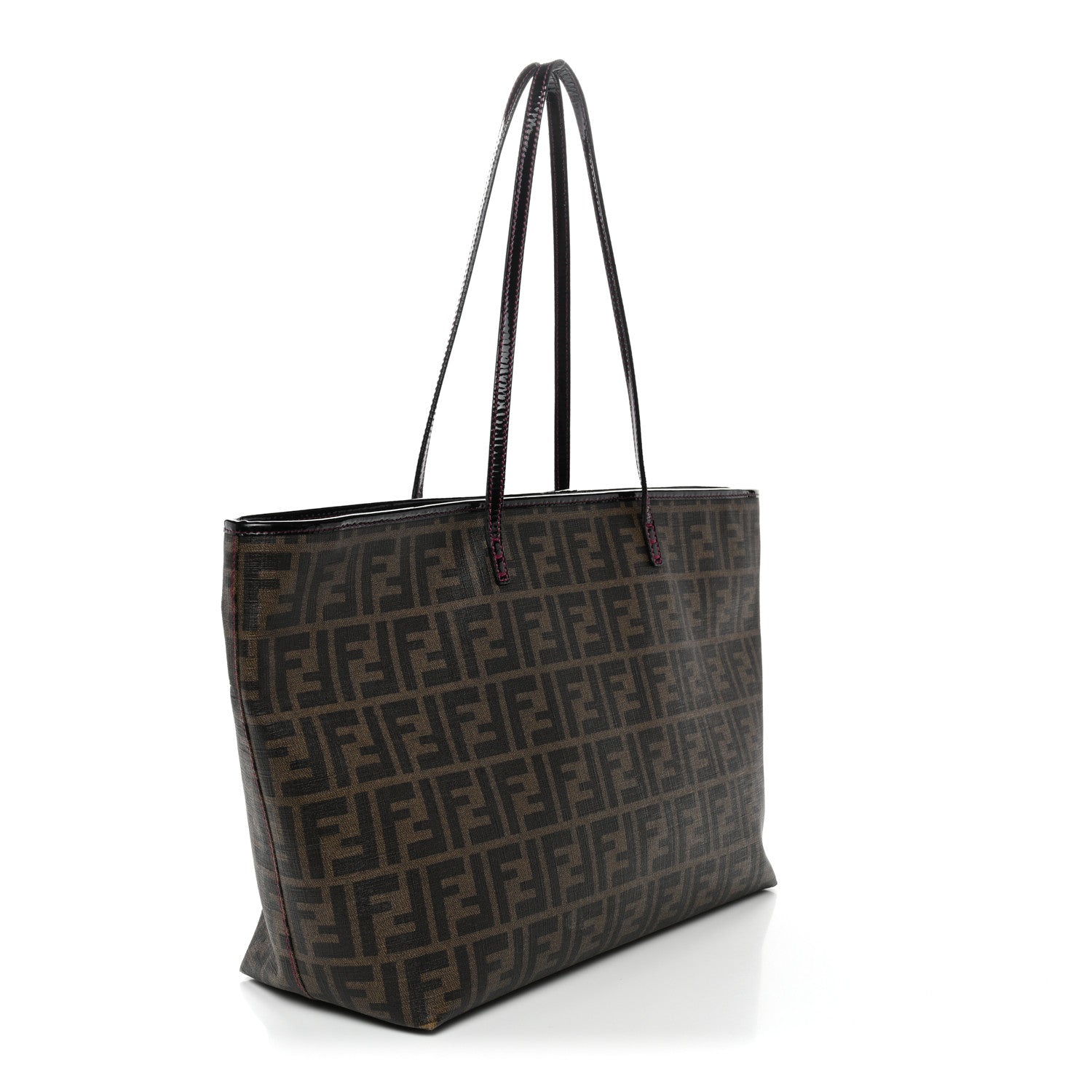 Fendi Zucca Spalmati Clover Lady Bug Roll Tote Tobacco 3 of 11