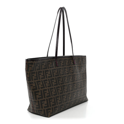 Fendi Zucca Spalmati Clover Lady Bug Roll Tote Tobacco 3 of 11