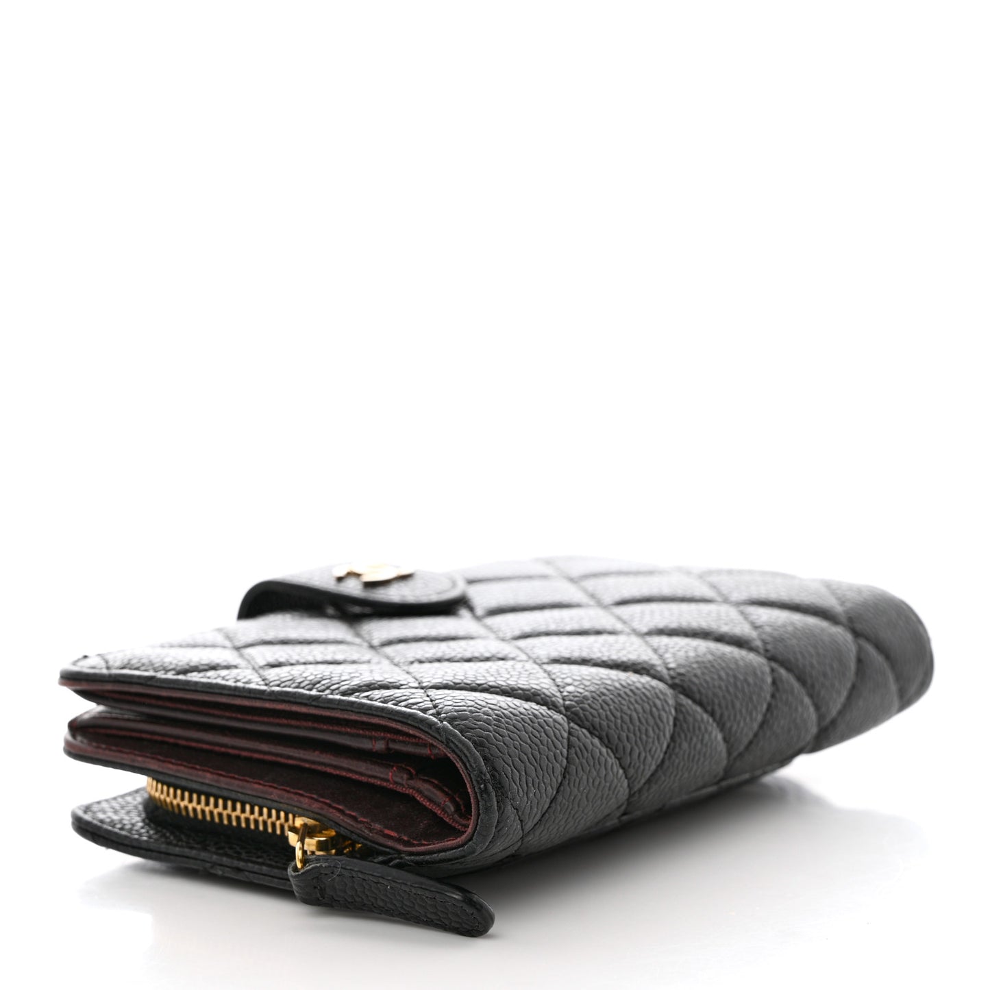 Caviar Quilted CC French Wallet Black