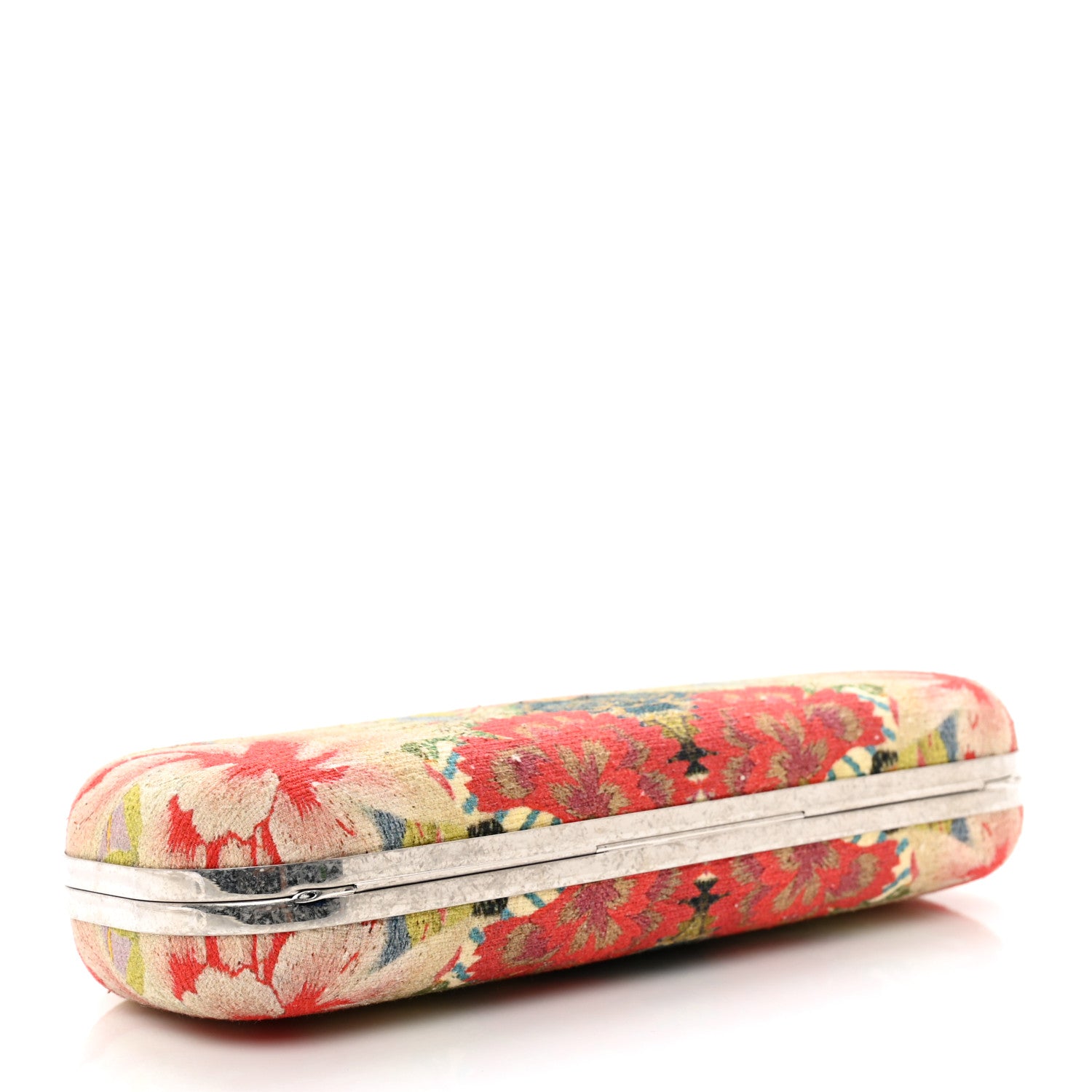 Alexander McQueen Printed Canvas Floral Knuckle Box Clutch Red 4 of 11