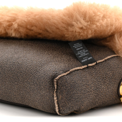 Saint Laurent Shearling Calfskin Small Reversible Monogram Kate Satchel Ecru Dark Brown 17 of 17